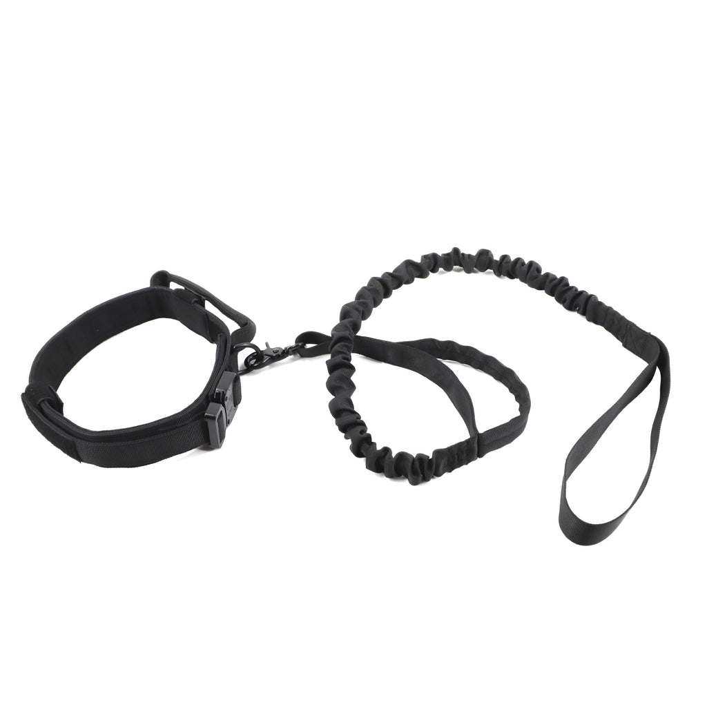Tactische hondenhalsband met riem – verstelbaar en sterk